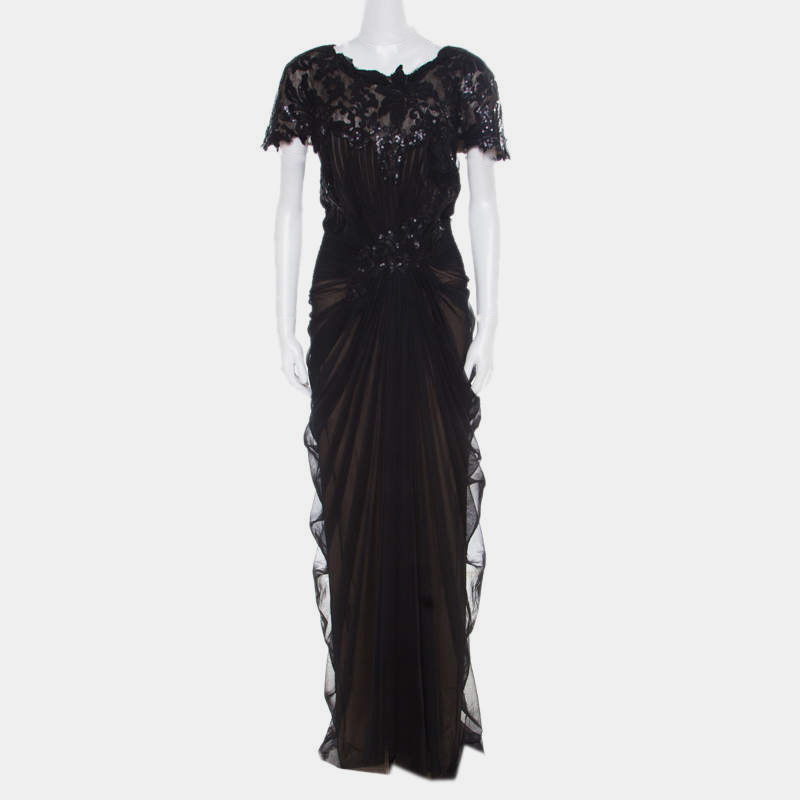 Tadashi shoji designer black gowns 