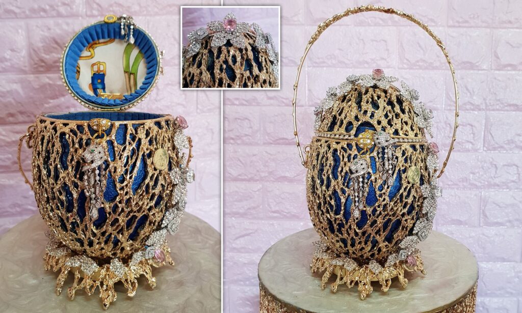 Most Expensive Purses: Upcycled Easter Egg Purse Image Source: https://i.dailymail.co.uk/