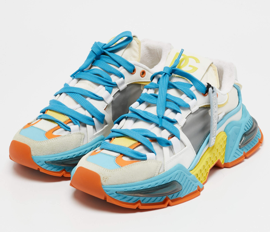 Dolce & Gabbana Multicolor Neoprene and Suede Airmaster Sneakers Size 40