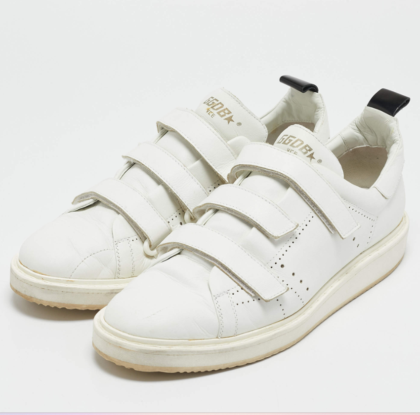 Golden Goose White Leather Low Top Sneakers