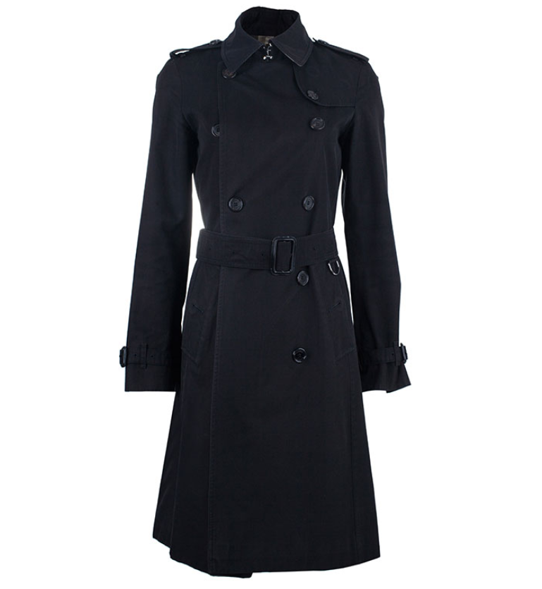 Burberry Black Kensington Long Heritage Trench Coat S
