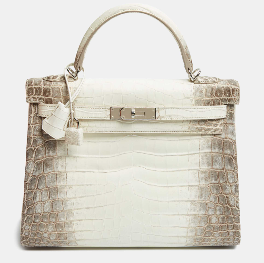 Hermès Blanc Crocodile Niloticus Himalaya Palladium Finish Kelly Retourne 32 Bag