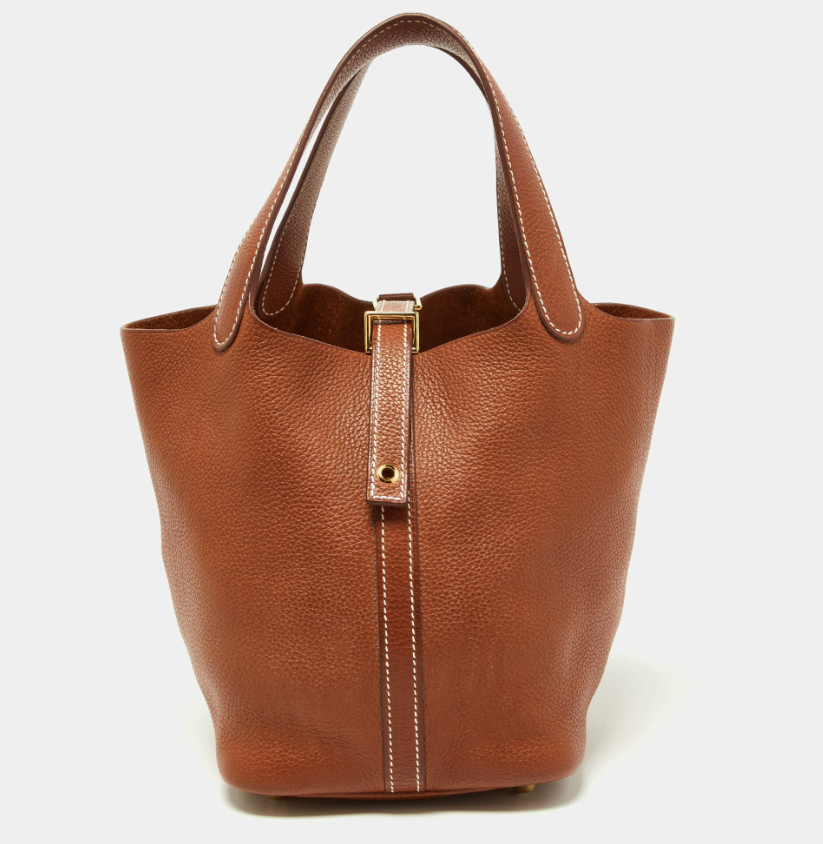 Hermes Fauve Barenia Faubourg Leather Picotin Lock 18 Bag