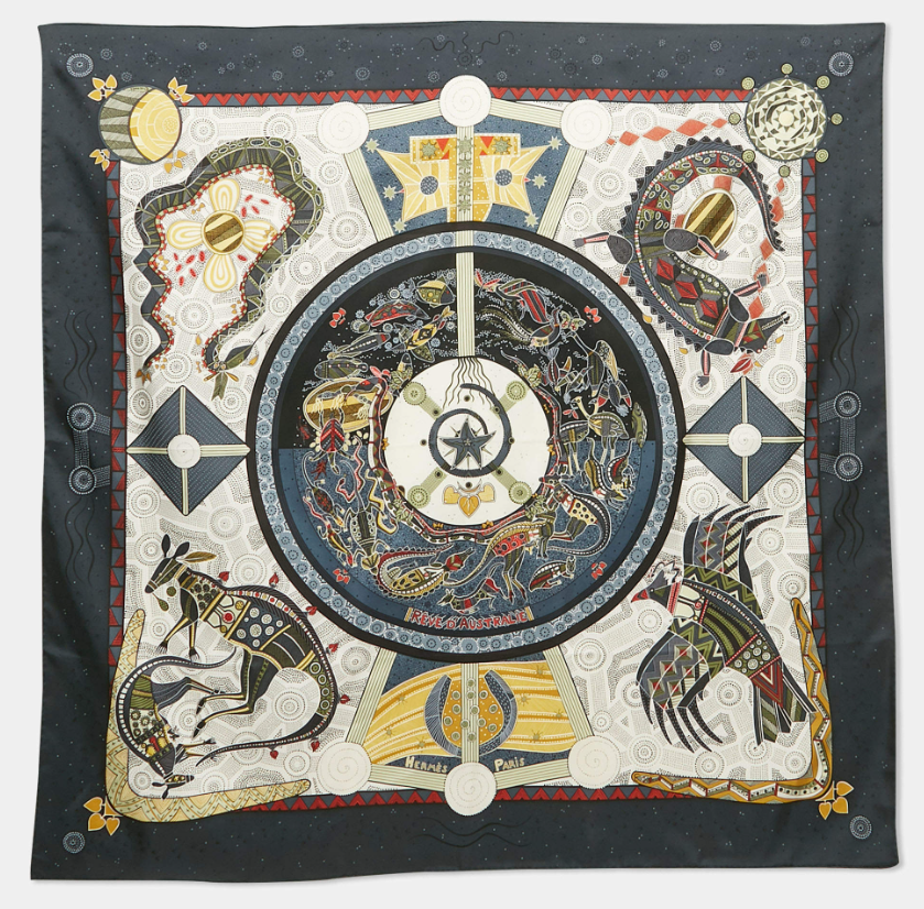 Hermès Grey Reve d'Australie Silk Scarf