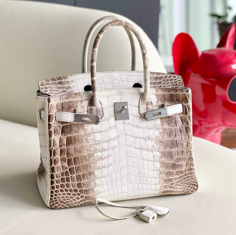 Hermes White Matte Niloticus Crocodile Himalaya Birkin 30 Handbag