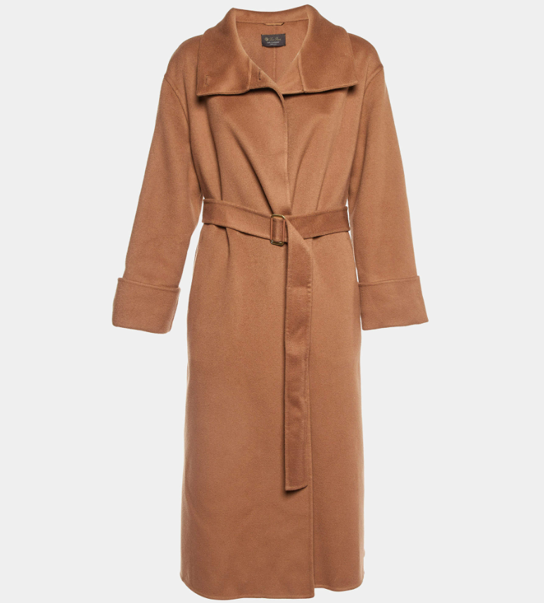 Loro Piana Brown Baby Cashmere Belted Long Coat S