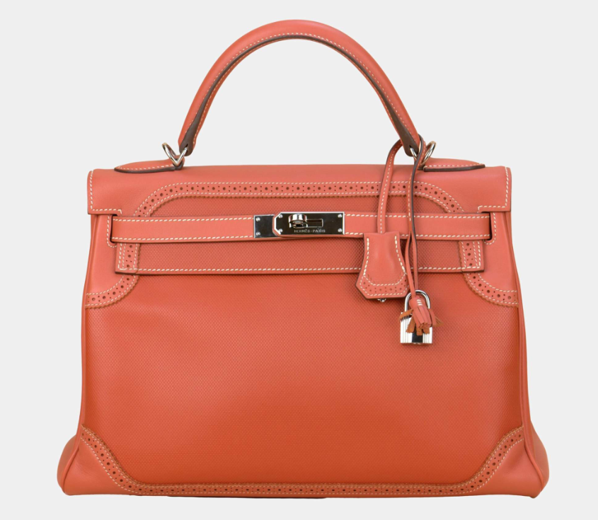 Hermes Sanguine Swift Leather Palladium Hardware Ghillies Retourne Kelly 32 Bag
