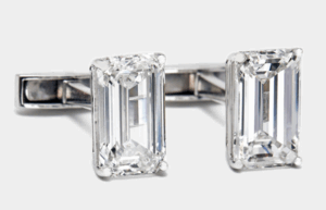 16 cts Emerald Cut and Princess Cut Lab Grown Diamonds 18k White Gold Cufflinks