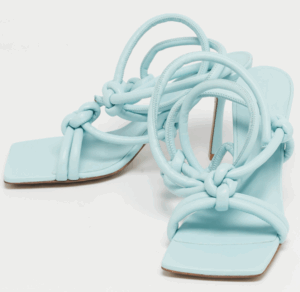 Bottega Veneta Blue Leather Ankle Strap Sandals Size 39