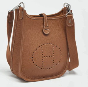 Hermès Gold Taurillon Clemence Leather Evelyne TPM Bag