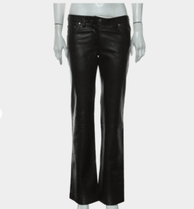 Loewe Brown Leather Long Pants EU 38
