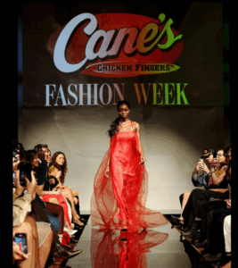 Raising Cane’s held a runway show at the Standard High Line on Wednesday modeled on chicken-finger–inspired couture.