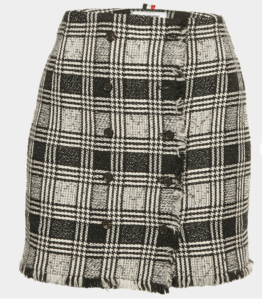 Thom Browne Black Tweed Raw Edge Mini Skirt