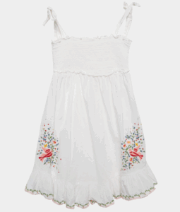 Zimmermann White Embroidered Cotton Dress