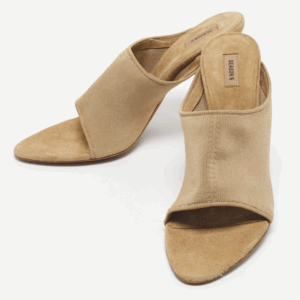 Huda Kattan Season 6 Beige Knit Fabric Heel Mules Size 39.5