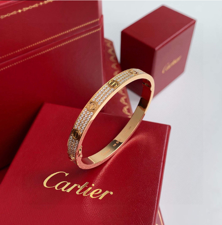 Cartier 18K Yellow Gold and Diamond Love Bangle Bracelet