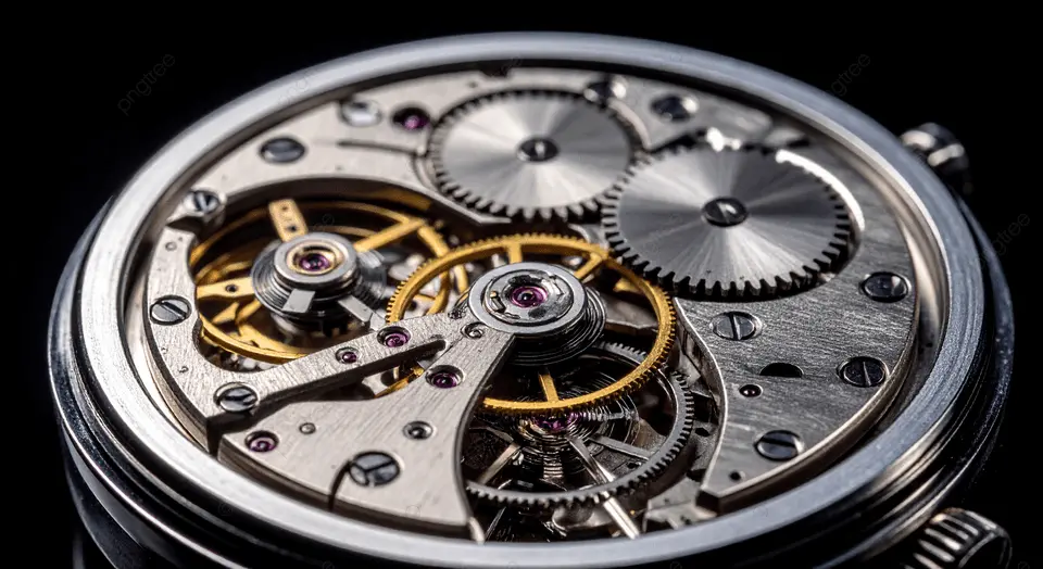 pngtree intricate mechanical watch gears on black background image 20977341