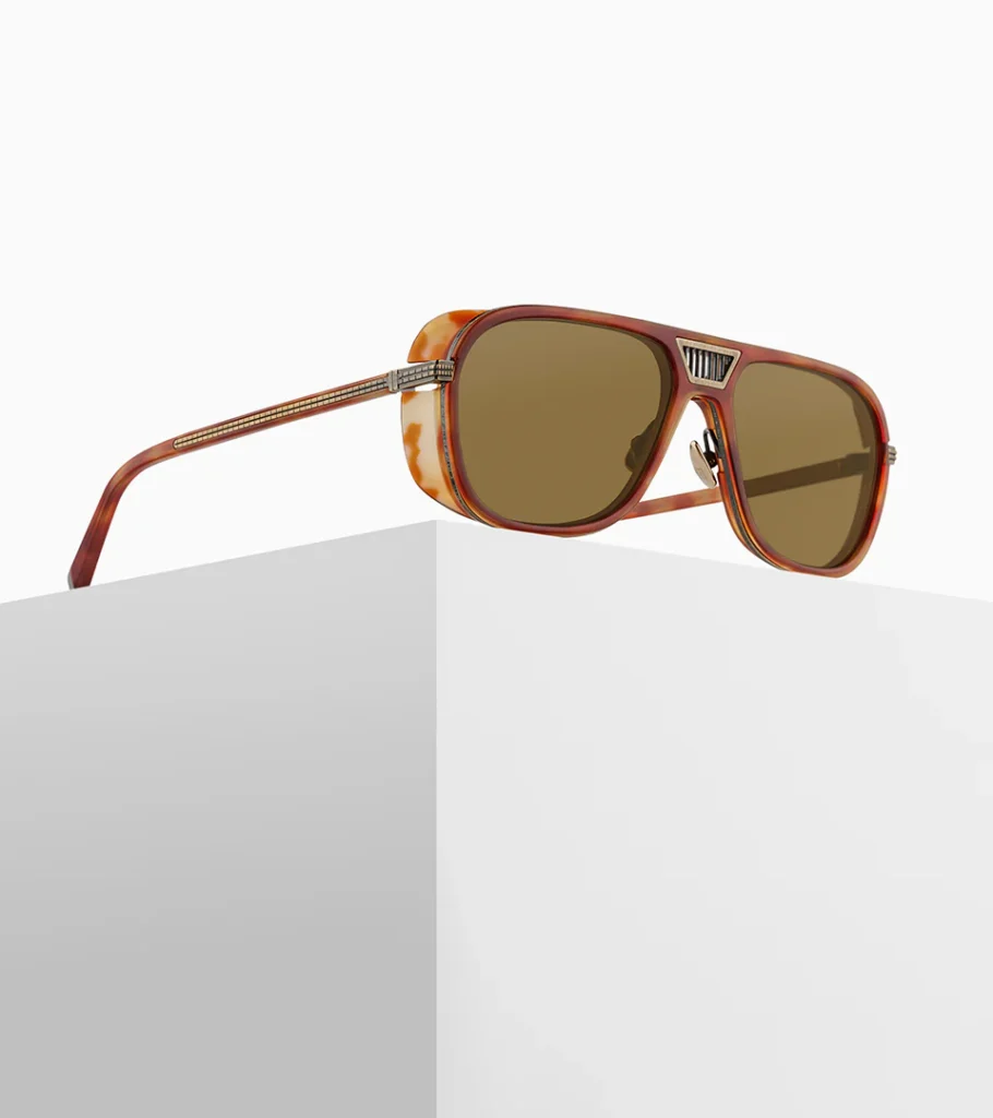 Matsuda hand-engraved titanium sunglasses