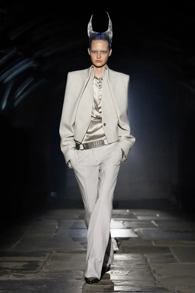 Menswear suits at Alexander McQueen London Fashion Week SS 2027