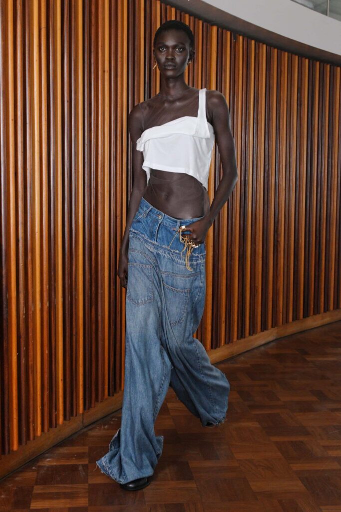 KNWLS lingerie inspired look at London Fashion Week Spring Summer 2027
